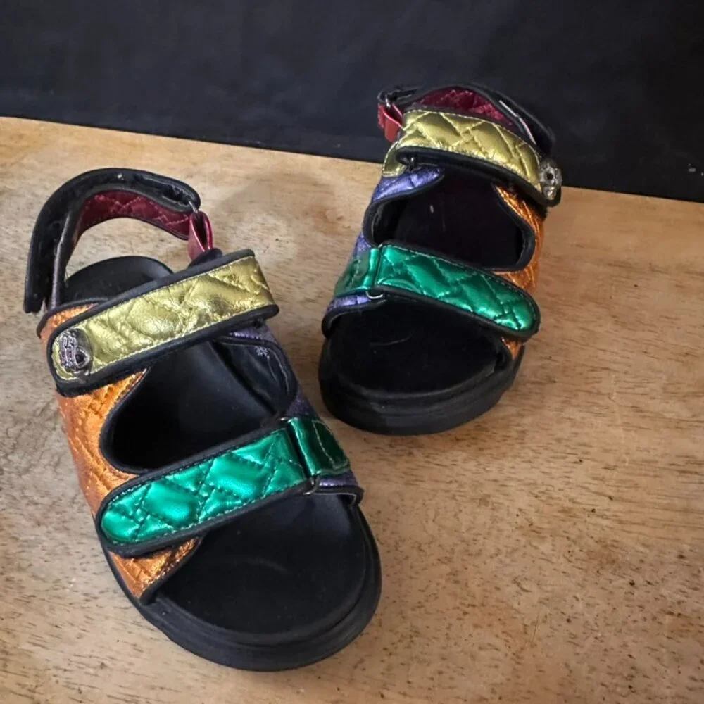 Kurt Geiger Girls Metallic sandals size 10 Us Multicolor Youth Girls